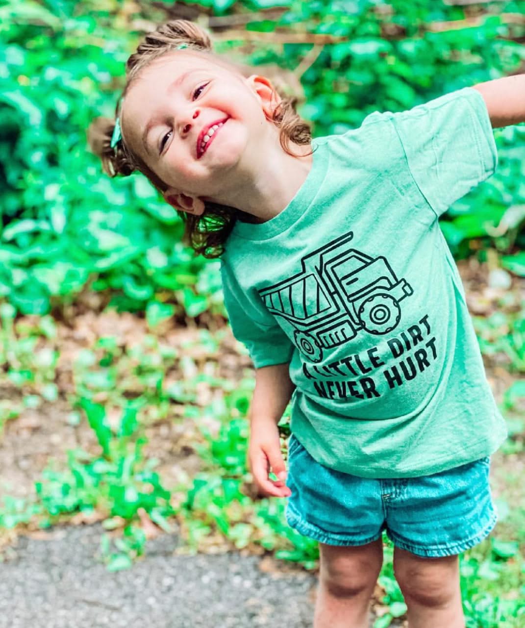 A LITTLE DIRT NEVER HURT - CONSTRUCTION - Short Sleeve Child Shirt Little Mama Shirt Shop