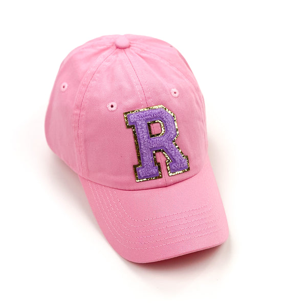 Limited Edition Varsity Initials - Pink w/ Purple - Child Baseball Cap