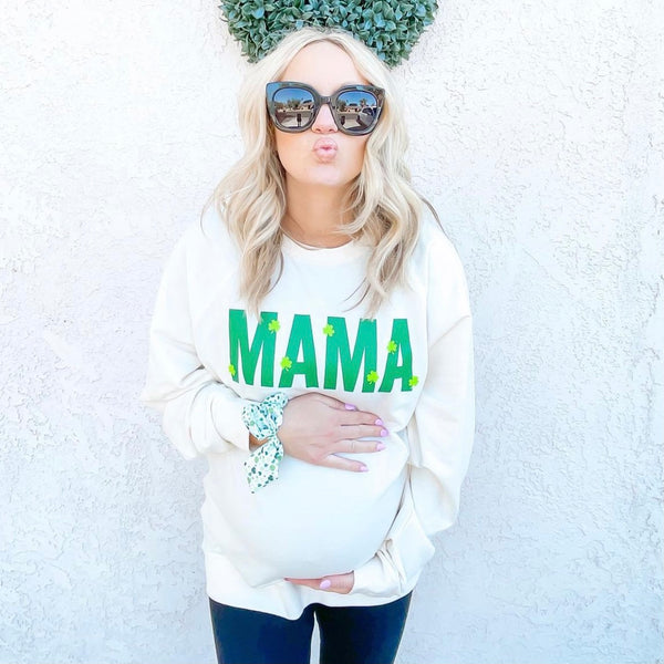 MAMA - Mini Shamrocks - Lightweight Pullover Sweater