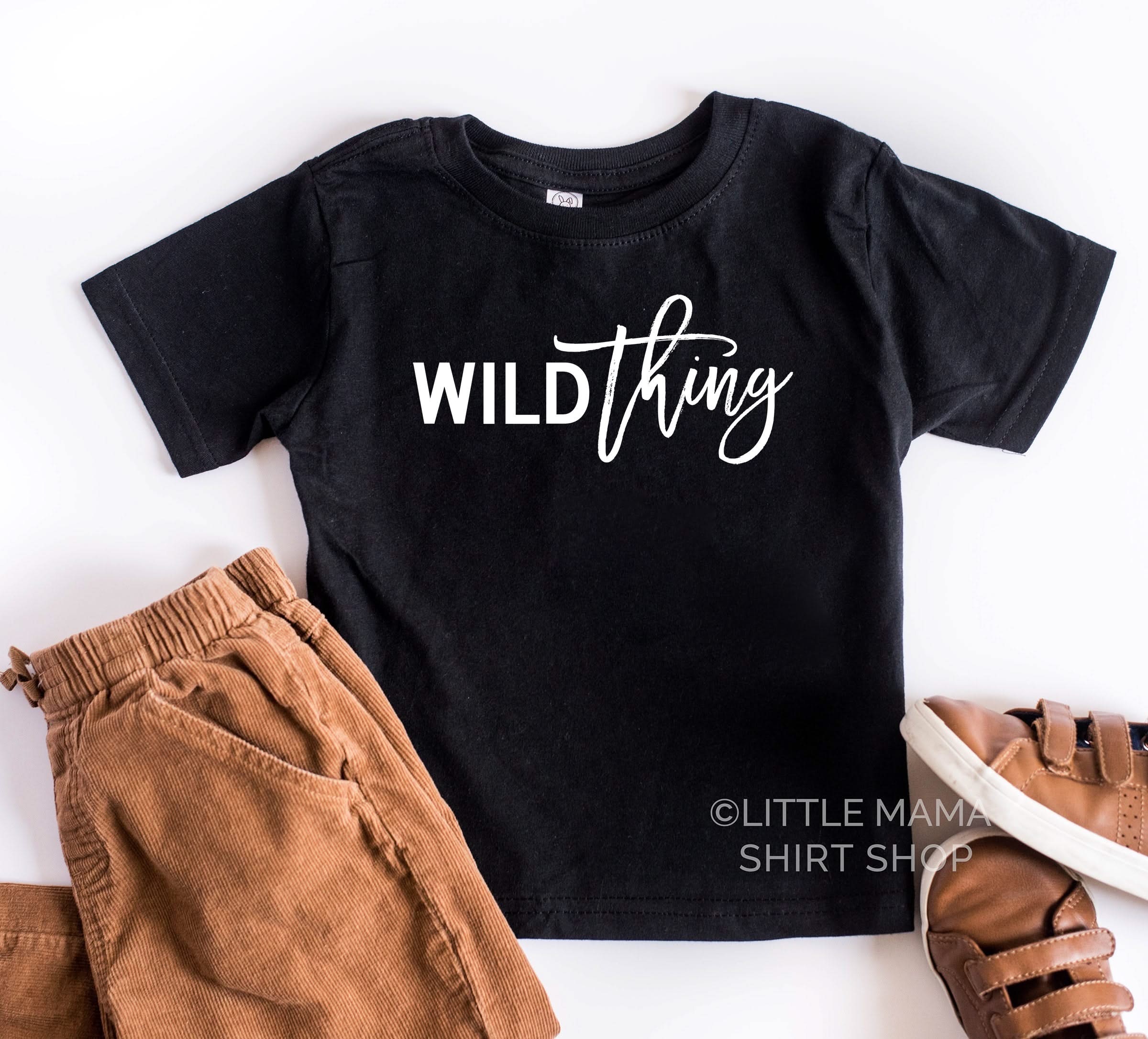 Wild Thing - You Make My Heart Sing | Set of 2 Black Shirts Little Mama Shirt Shop