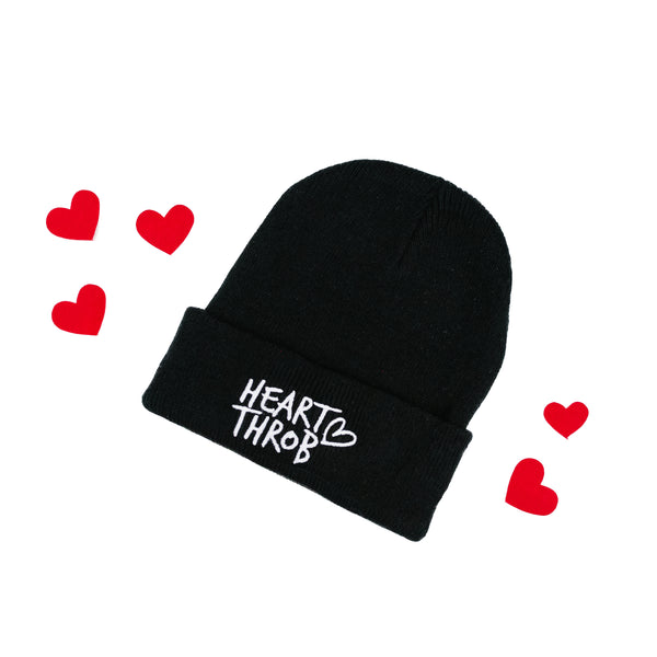 Child Beanie - Heart Throb - Black w/ White