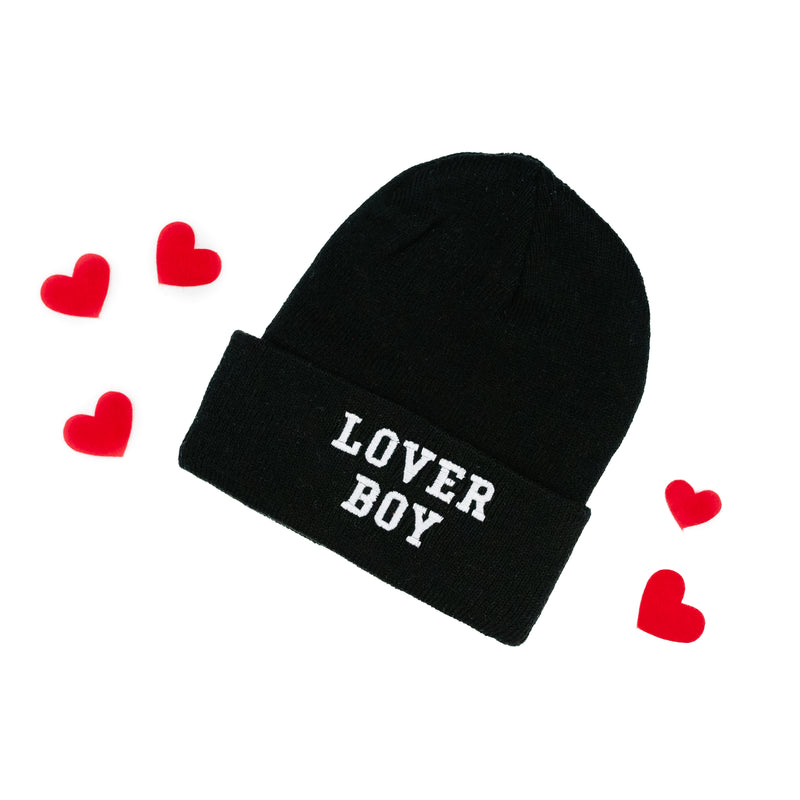 Child Beanie - LOVER BOY - Black w/ White