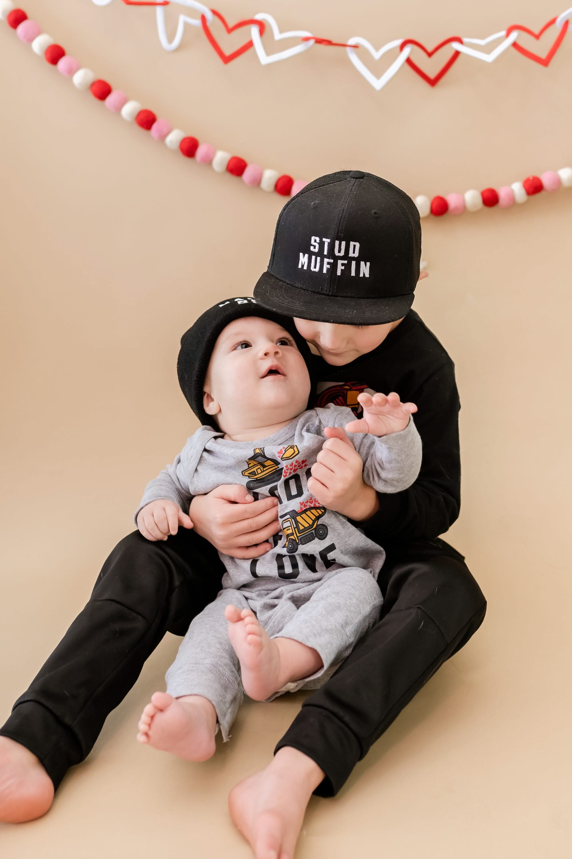 Stud Muffin - Child Size - Black Flat Brim Hat w/ Mesh Back Little Mama Shirt Shop