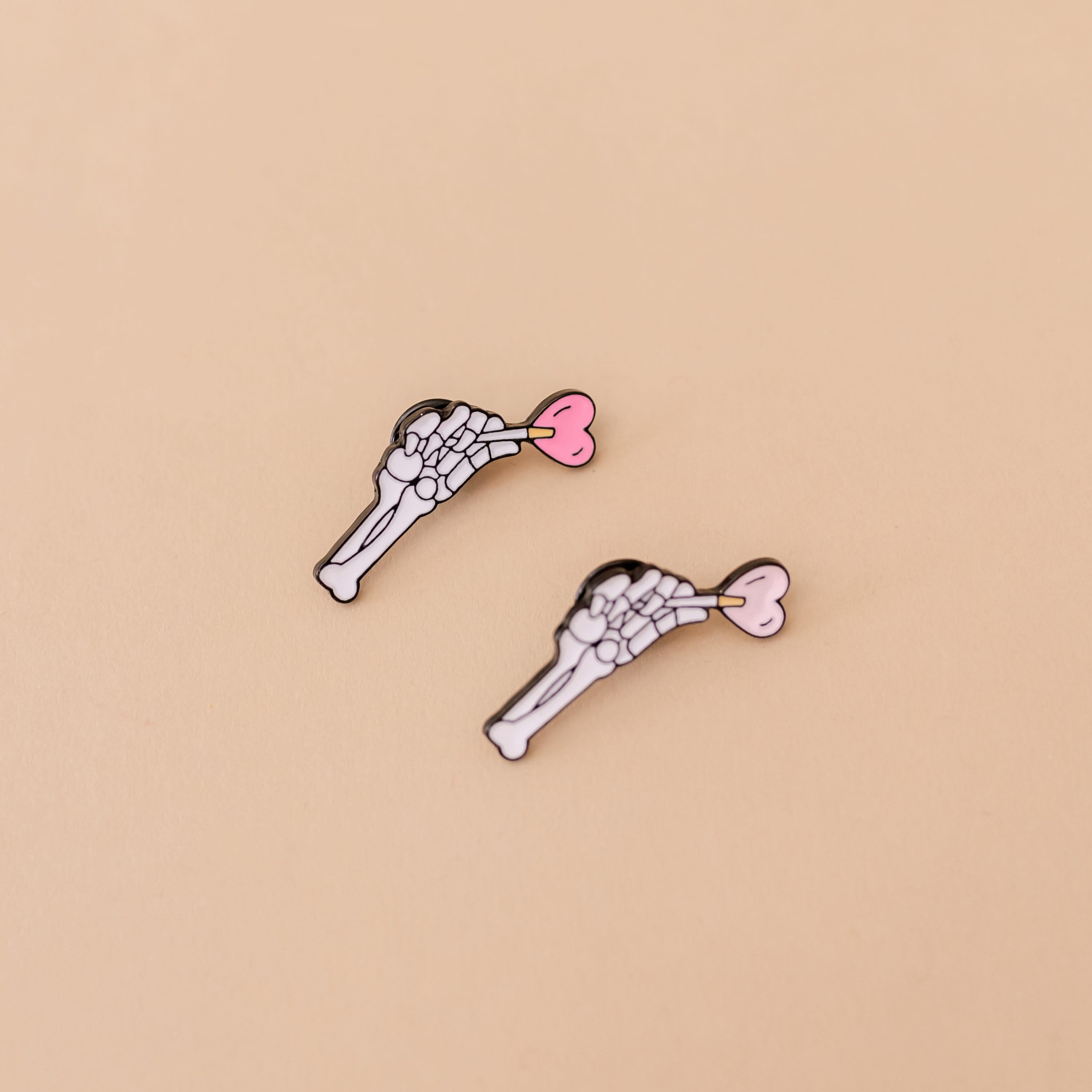 SKELLY LOLLIPOP VALENTINE PINS (SET OF 2) Little Mama Shirt Shop