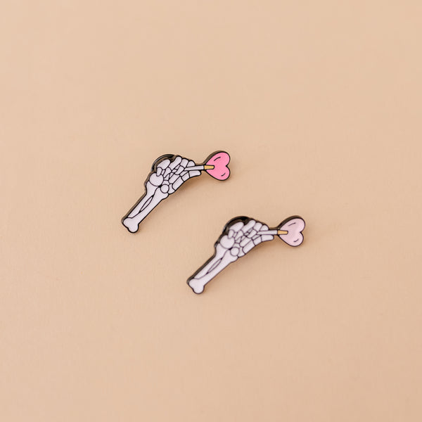 SKELLY LOLLIPOP VALENTINE PINS (SET OF 2)