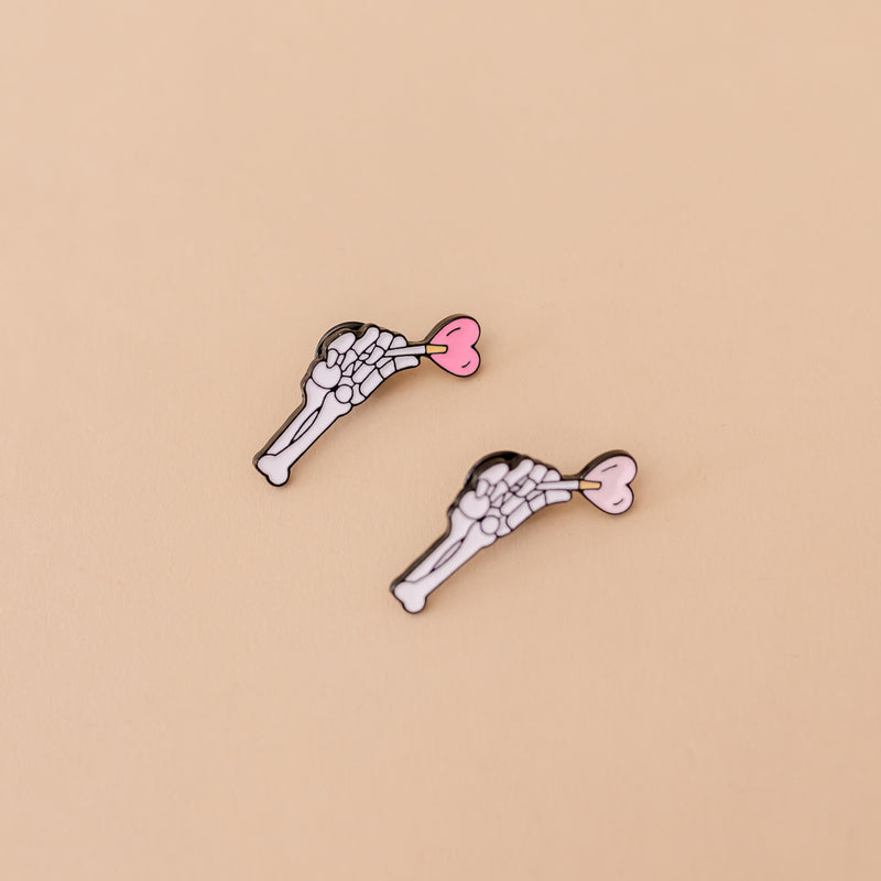 SKELLY LOLLIPOP VALENTINE PINS (SET OF 2)