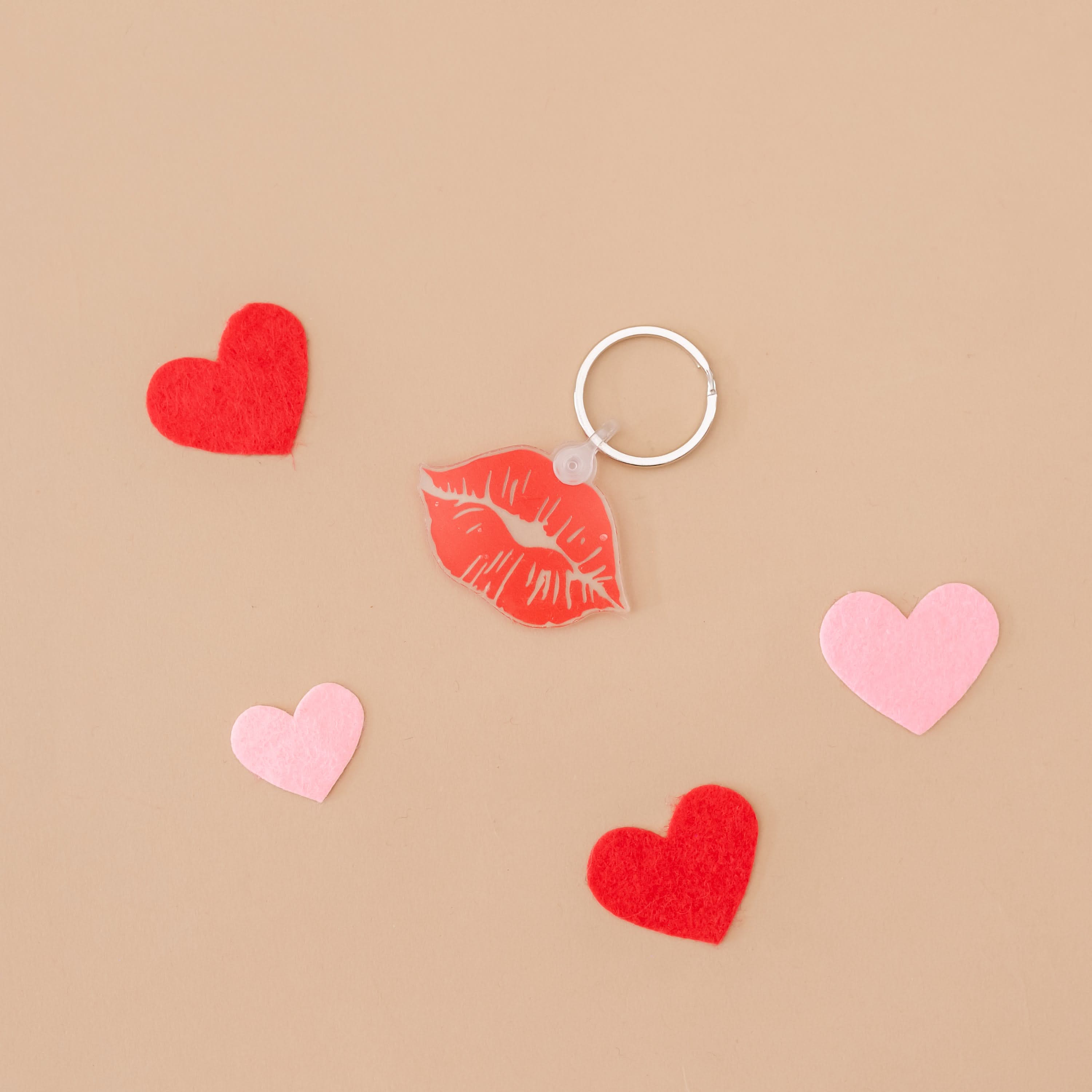 VALENTINE KEYCHAIN - Red Lipstick Kiss Little Mama Shirt Shop