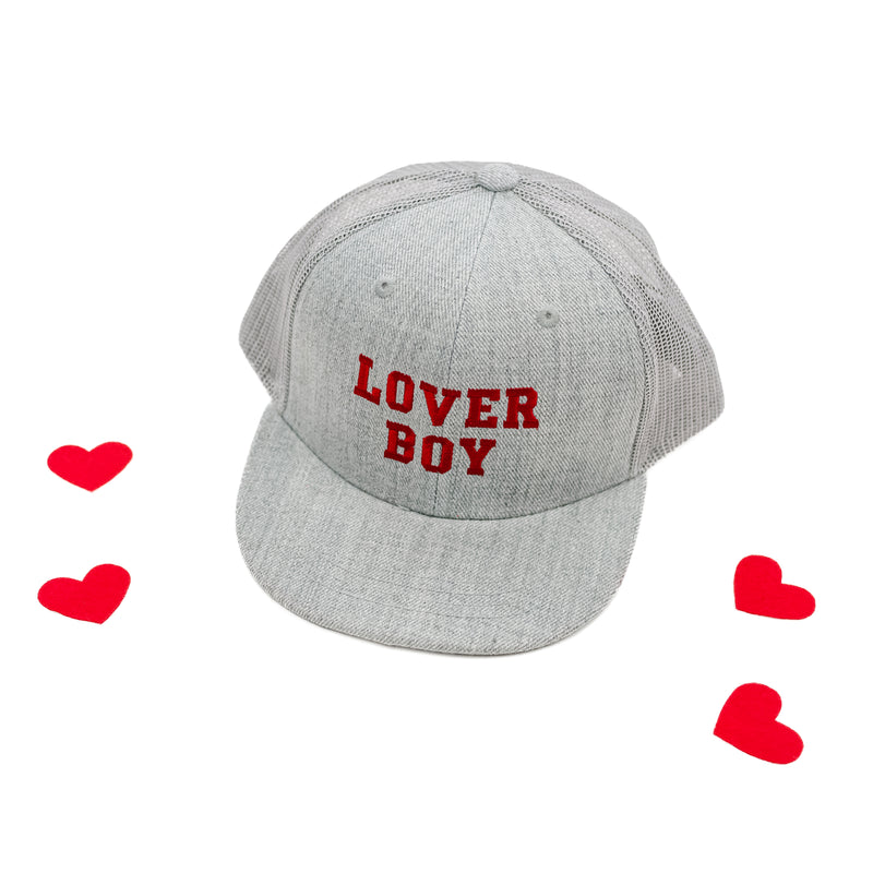 Lover Boy - Child Size - Gray Flat Brim Hat w/ Red