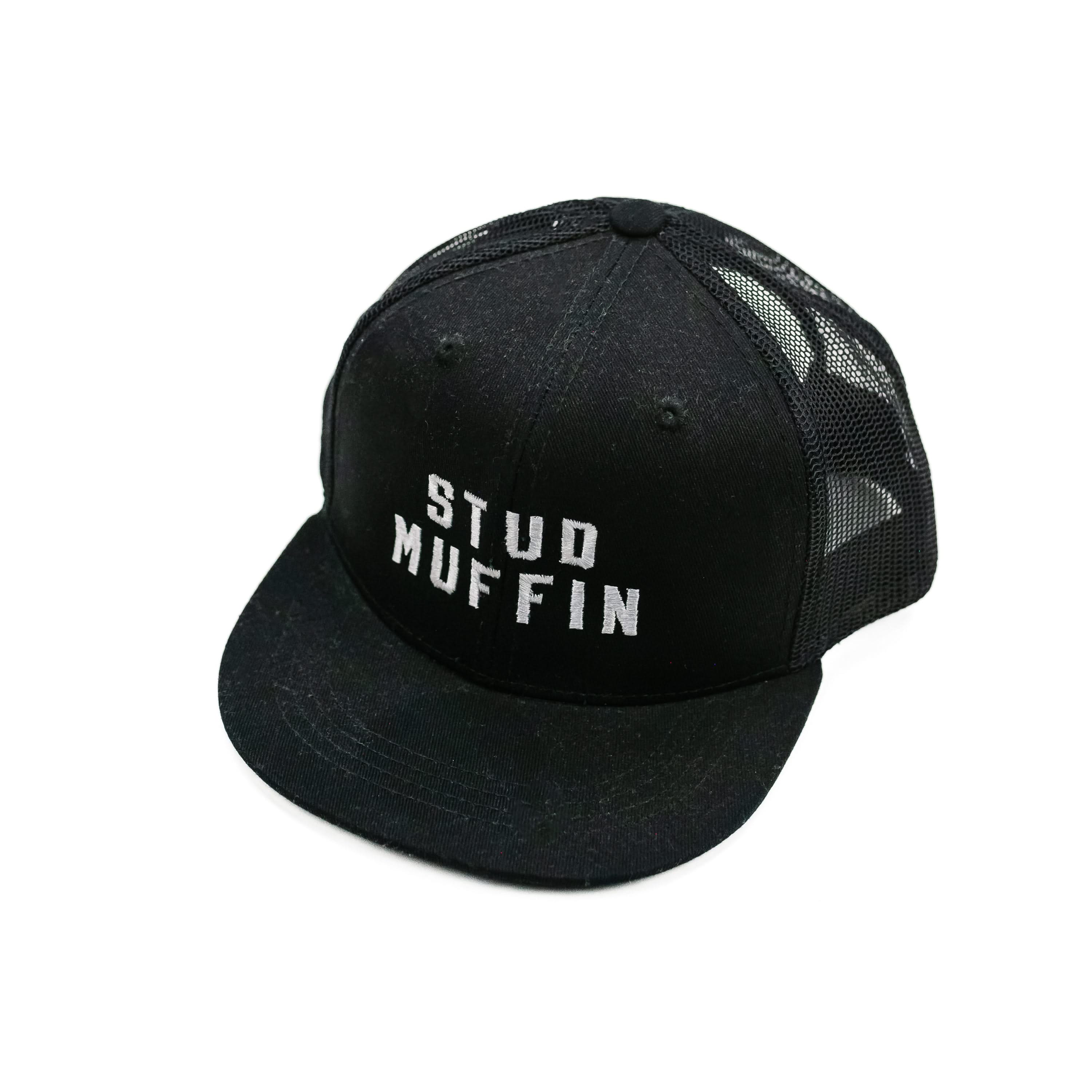 Stud Muffin - Child Size - Black Flat Brim Hat w/ Mesh Back Little Mama Shirt Shop