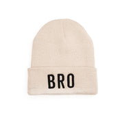 Child Beanie - BRO - Tan Little Mama Shirt Shop LLC