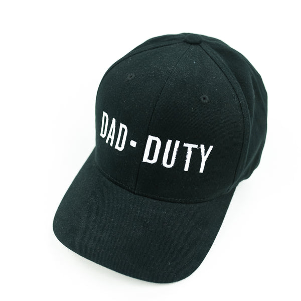 DAD DUTY - Comfy Fit - Black w/ White - Baseball Cap