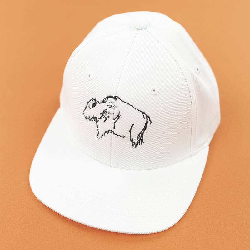 Buffalo (White) - Child Size - Flat Brimmed Hat