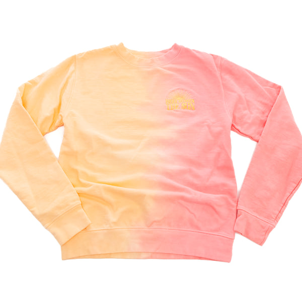 HERE COMES THE SUN - Exclusive Embroidered Sherbet Tie Dye Sweatshirt