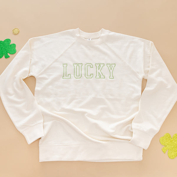 CREAM Lightweight Pullover Sweater - LUCKY - Embroidered