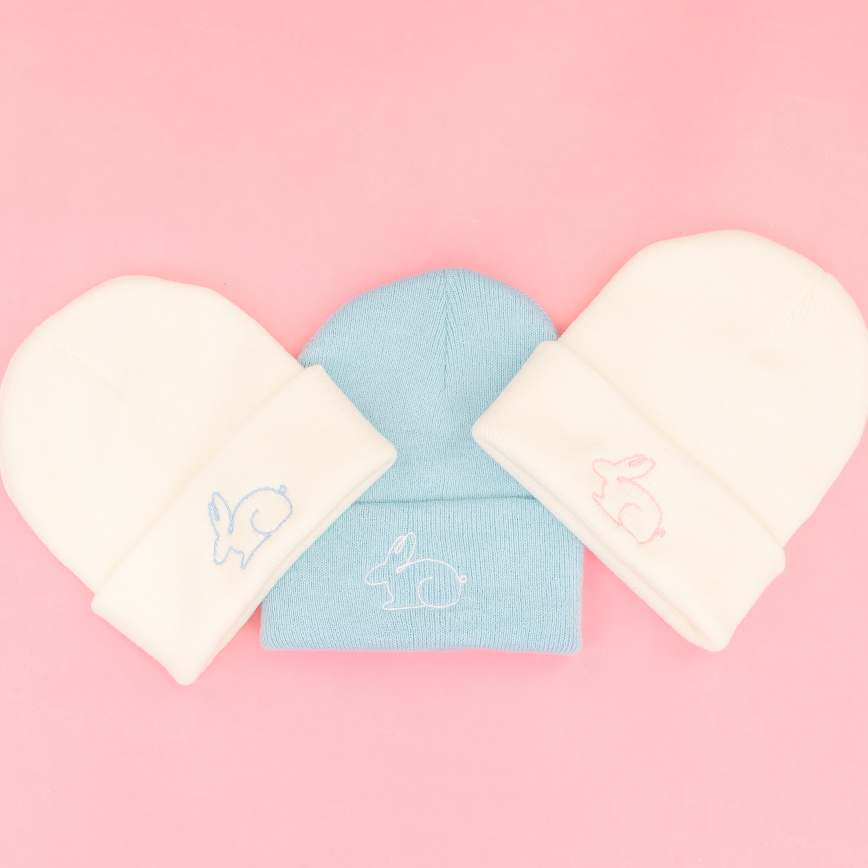 Child Beanie - Outline Bunny - Multiple Color Options Little Mama Shirt Shop LLC