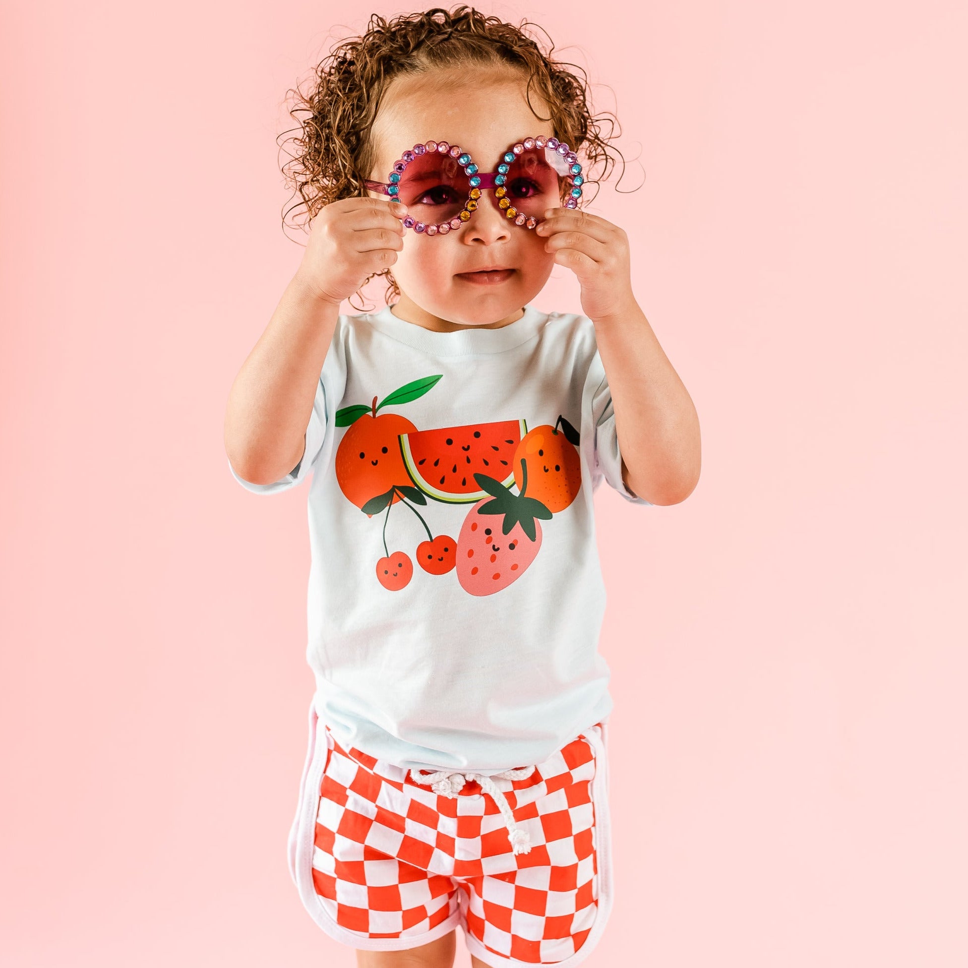 Group of Smiley Fruit - Short Sleeve Child Tee Little Mama Shirt Shop