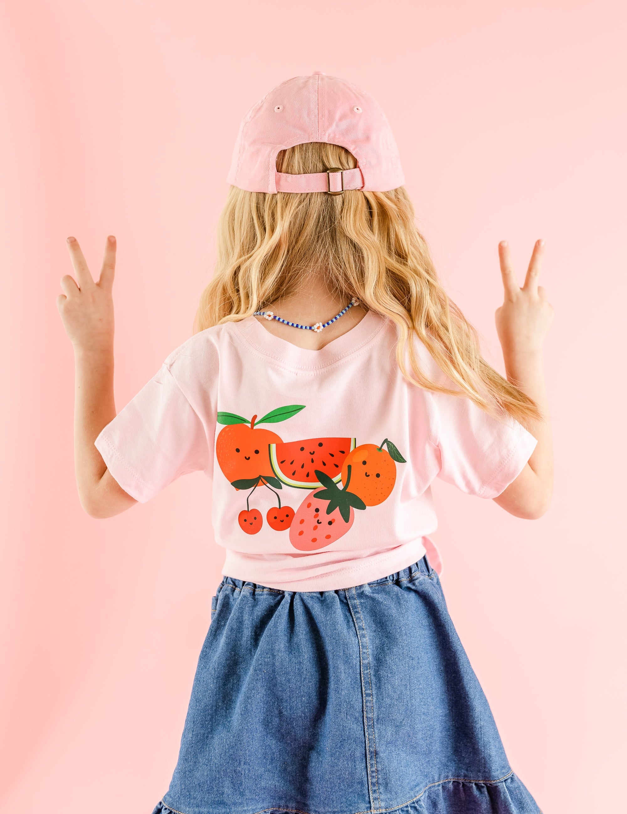  Group of Smiley Fruit (Back) - Short Sleeve Child Tee Little Mama Shirt Shop