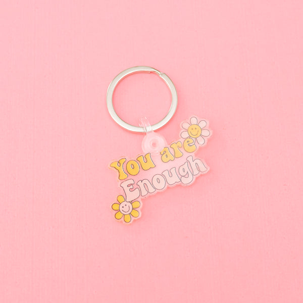 LMSS® KEYCHAIN - You Are Enough (Groovy Flowers)