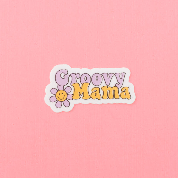 LMSS® STICKER - GROOVY MAMA (purple and yellow flowers)