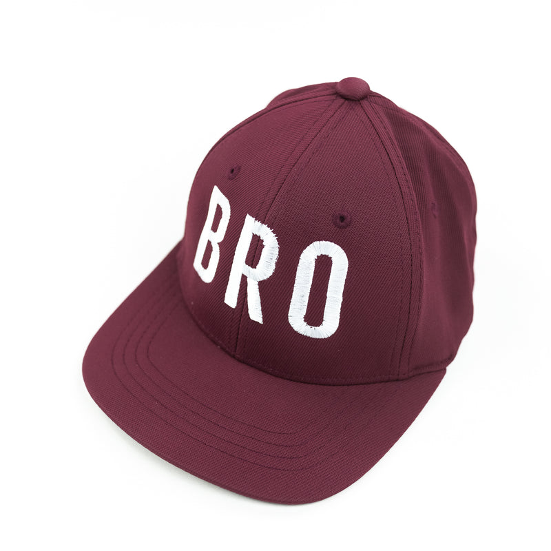 BRO (Maroon) - Child Size - Flat Brimmed Hat