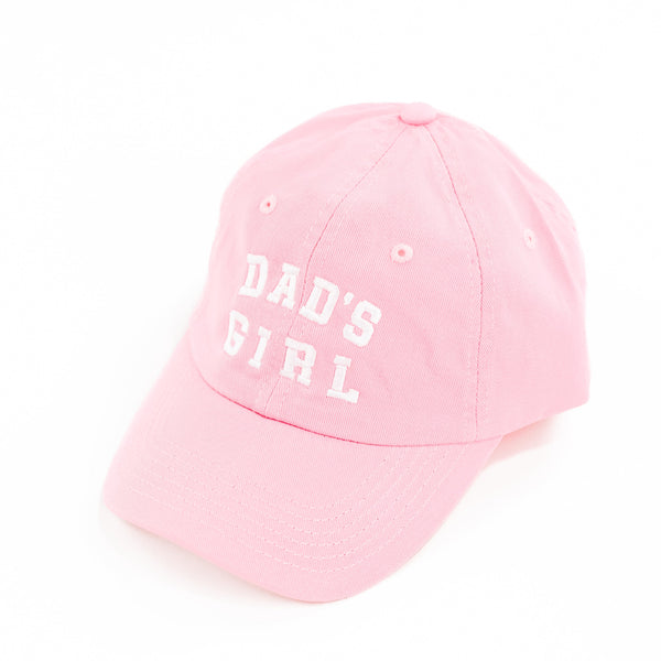 DAD'S GIRL - Child Size - Pink w/ White - Curved Brim Hat