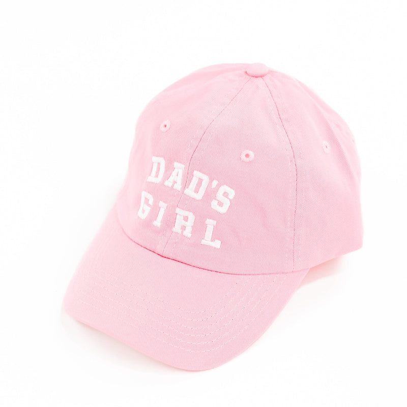 DAD'S GIRL - Child Size - Pink w/ White - Curved Brim Hat