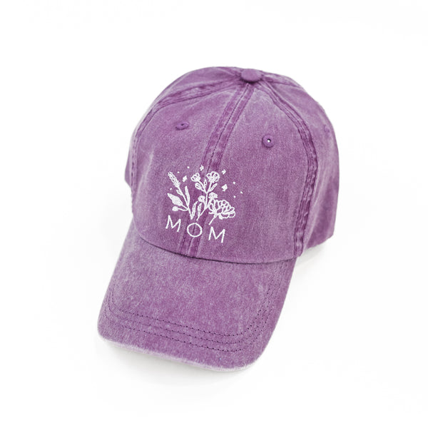 Mom - Bouquet - Purple - Baseball Cap