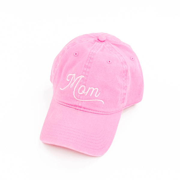 Mom (Script) - Team Pink w/ Pink Thread - Baseball Cap