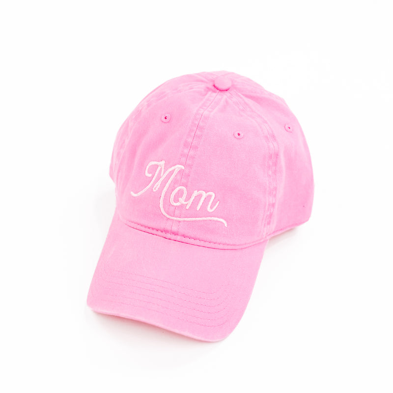 Mom (Script) - Team Pink w/ Pink Thread - Baseball Cap