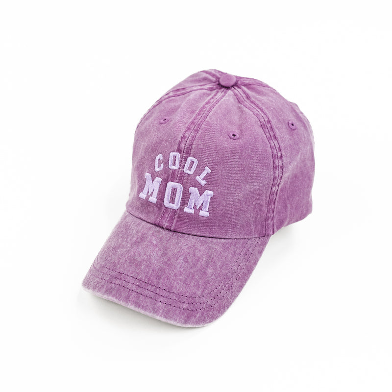 COOL MOM - Purple w/ Purple Thread - Baseball Cap