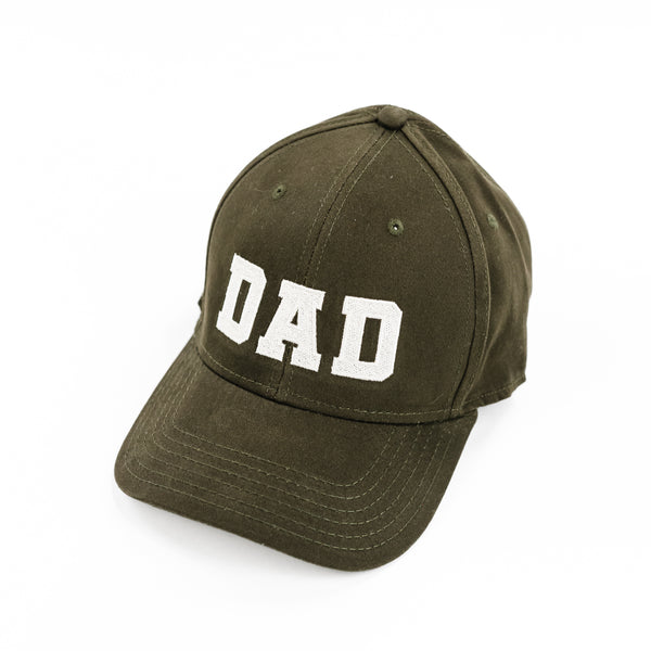 DAD (Varsity) - Dark Olive w/ Cream - Comfy Fit -  Baseball Cap