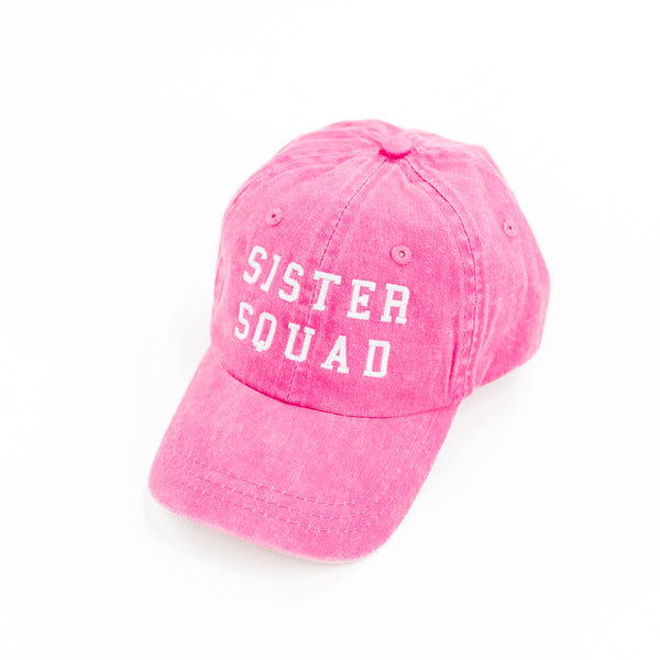 SISTER SQUAD - Child Size Baseball Cap (Dark Pink w/ White Thread)