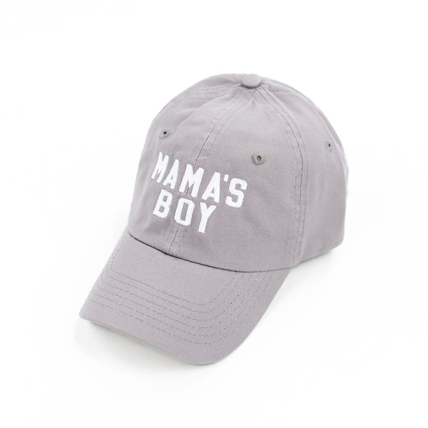 Mama's Boy - Child Size - Gray w/ White - Curved Brim Hat