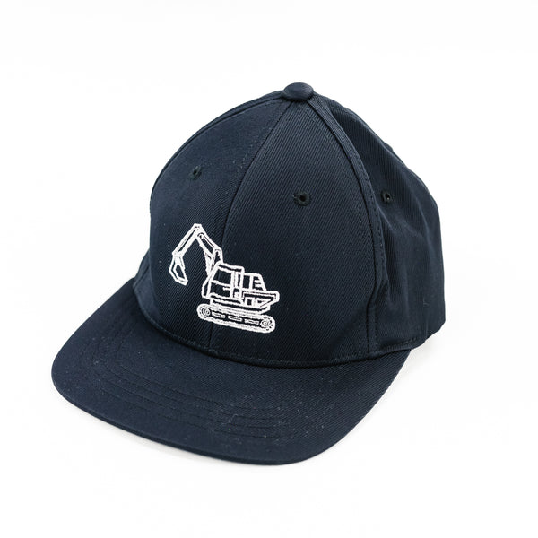 Excavator - Child Size - BLACK Flat Brimmed Hat