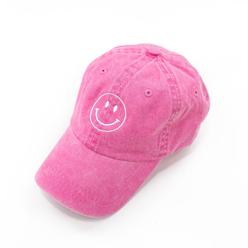 SMILEY FACE - Dark Pink - Child Baseball Cap