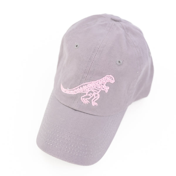 Pocket T-Rex - Child Size - Gray w/ Pink - Curved Brim Hat