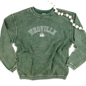 Whoville - Forest Green - Embroidered Corded Sweatshirt