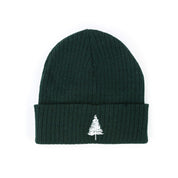 Ribbed Beanie - Pine Tree - Forest w/ White Little Mama Shirt Shop LLC