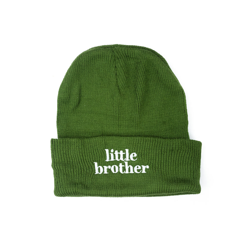 Child Beanie - Little Brother - Green w/ White