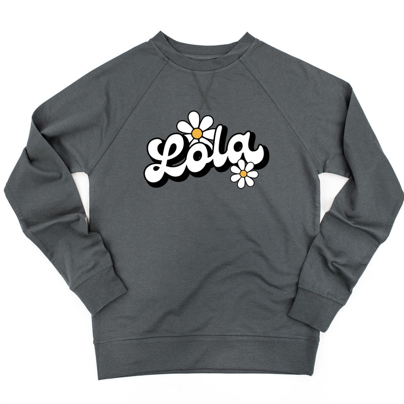 DAISY - LOLA - w/ Full Daisy on Back - Lightweight Pullover Sweater