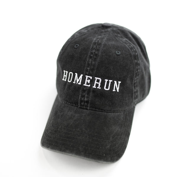 HOMERUN - Baseball Cap- heather black w/white