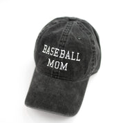 BASEBALL MOM - Baseball Cap-heather black w/white Little Mama Shirt Shop