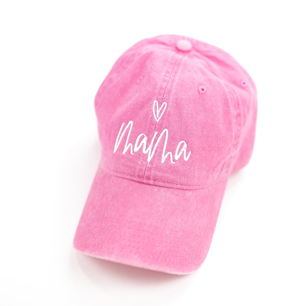 Mama ♥ (above)- Pink Baseball Cap