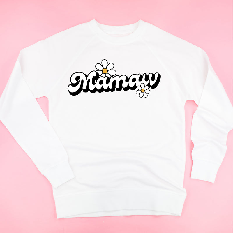 DAISY - MAMAW - w/ Full Daisy on Back - Lightweight Pullover Sweater