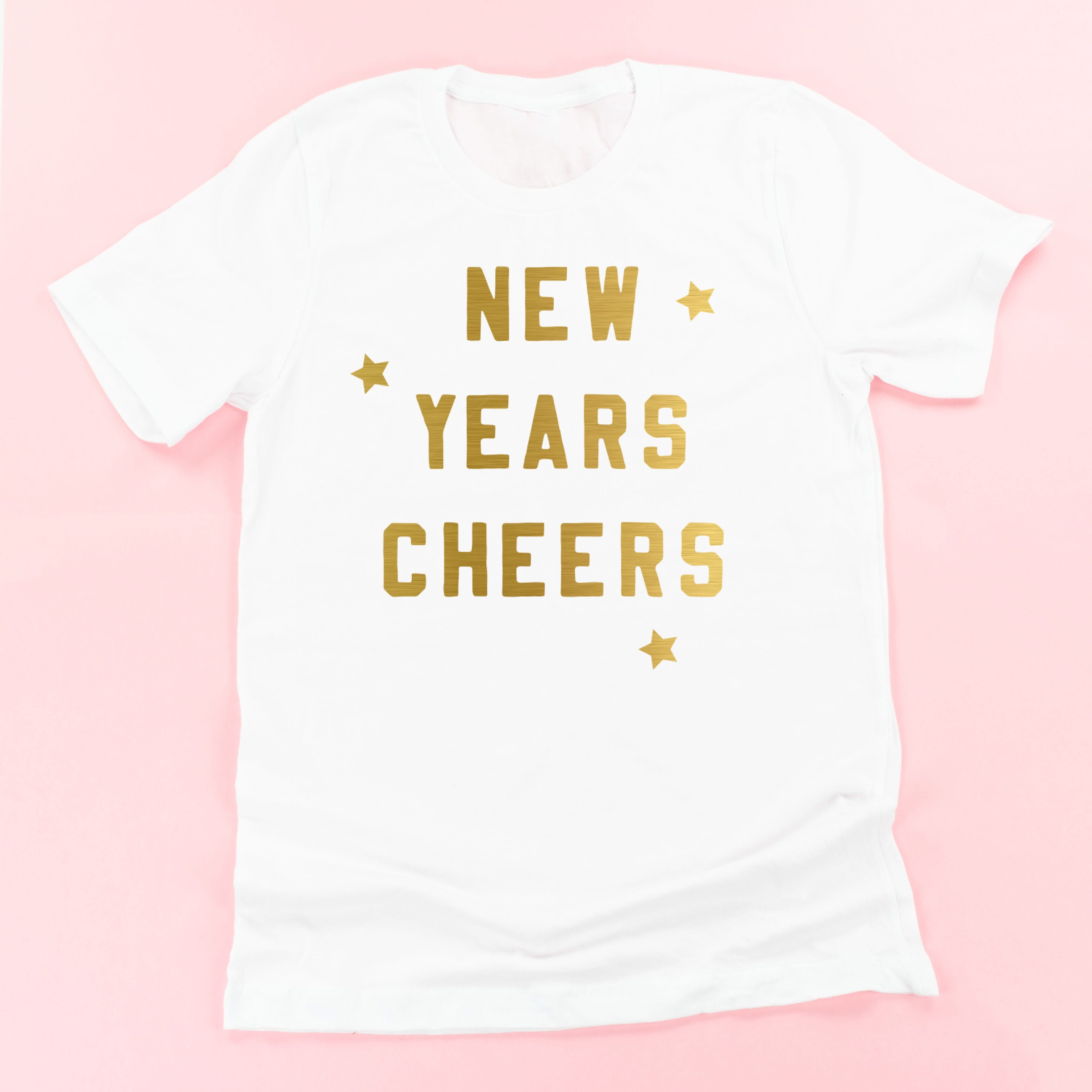 New Years Cheers - Block Font - Unisex Tee Little Mama Shirt Shop