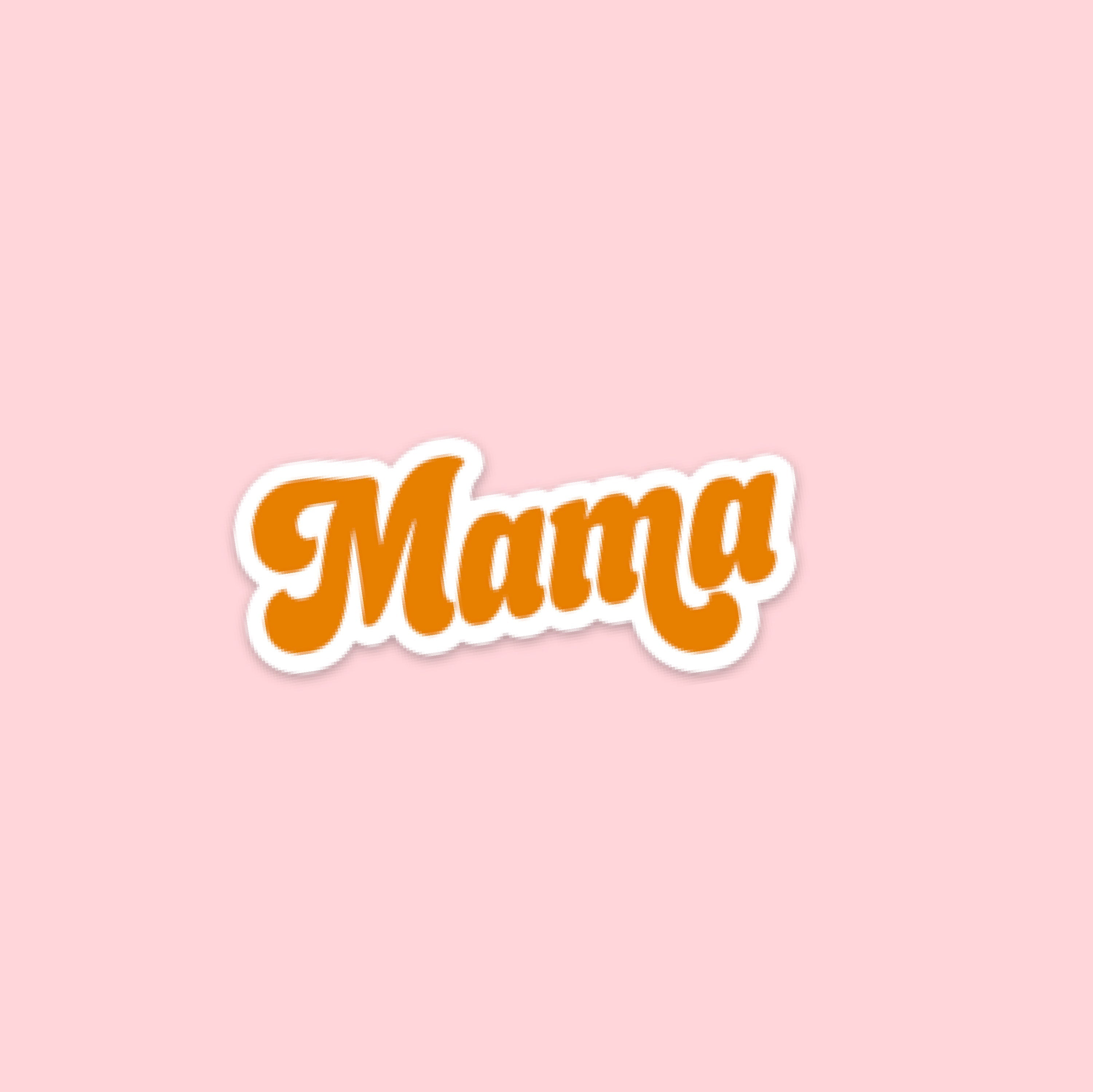 LMSS® STICKER - MAMA - Retro - Orange Little Mama Shirt Shop LLC