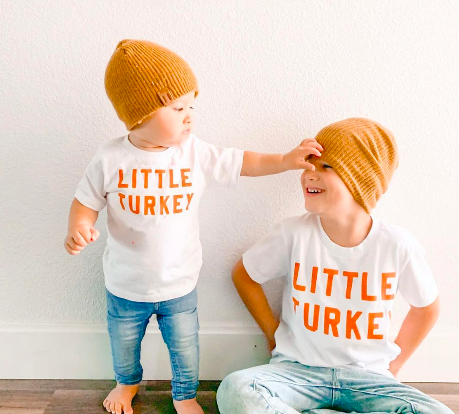 Little Turkey - Short Sleeve Child Shirt Little Mama Shirt Shop