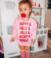 Happy + Holly + Jolly + Merry + Bright - Child Sweater Little Mama Shirt Shop