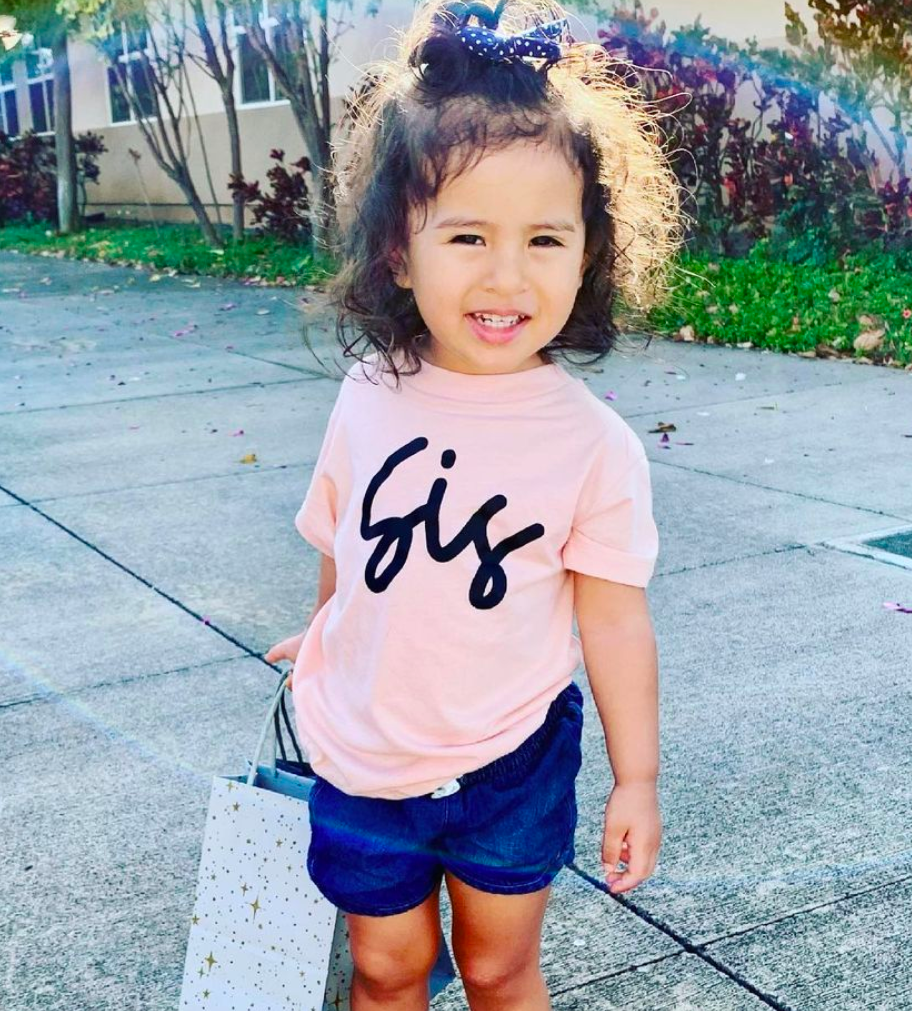 Sis - Cursive - Child Shirt Little Mama Shirt Shop