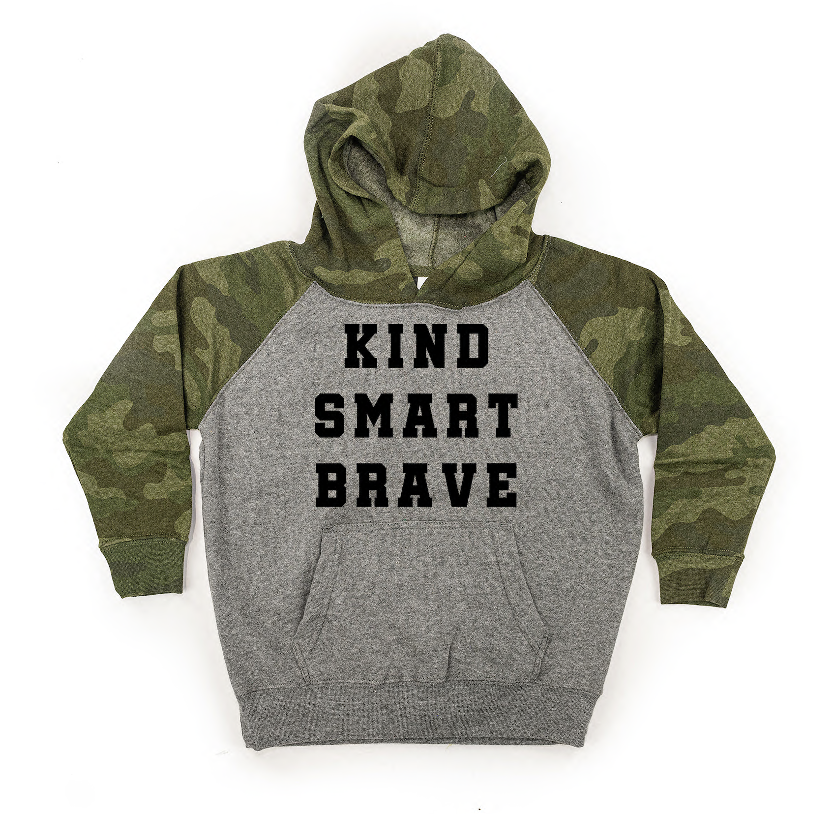 Kind Smart Brave - Varsity - Child Hoodie Little Mama Shirt Shop LLC